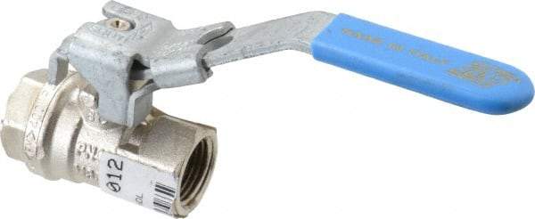 Value Collection - 3/8" Pipe, Full Port, Brass UL Listed Ball Valve - 1 Piece, Inline - One Way Flow, FNPT x FNPT Ends, Locking Lever Handle, 600 WOG - Exact Industrial Supply