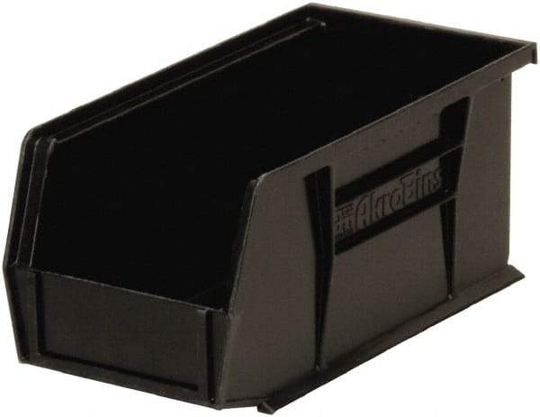 Akro-Mils - 30 Lb. Load Capacity, 10-7/8" Deep, Black Polymer Hopper Stacking Bin - 5" High x 5-1/2" Wide x 10-7/8" Long - Exact Industrial Supply