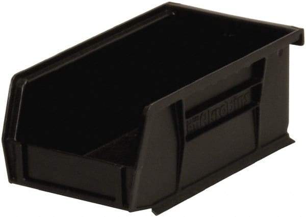 Akro-Mils - 10 Lb. Load Capacity, 7-3/8" Deep, Black Polymer Hopper Stacking Bin - 3" High x 4-1/8" Wide x 7-3/8" Long - Exact Industrial Supply