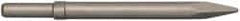 PRO-SOURCE - 10.2" OAL, Moil Point Chisel - Round Shank, Alloy Steel - Exact Industrial Supply