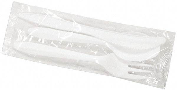Boardwalk - Boardwalk Three-Piece Wrapped Cutlery Kit: Fork, Knife, Spoon - White - Exact Industrial Supply