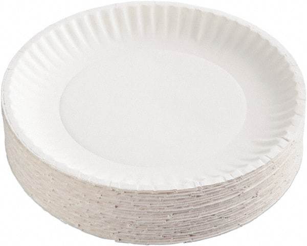 AJM Packaging Corporation - Uncoated Paper Plates, 6" - White - Exact Industrial Supply