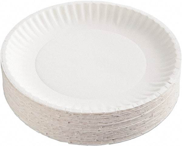 AJM Packaging Corporation - Coated Paper Plates, 9" - White - Exact Industrial Supply