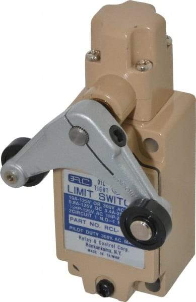 Value Collection - SPDT, NC/NO, 120 VAC, 240 VAC, 480 VAC at 10 Amps, Screw Terminal, Roller Lever Actuator, General Purpose Limit Switch - Exact Industrial Supply