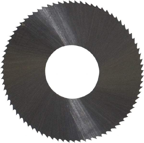 Controx - 1" Diam x 0.01" Blade Thickness x 3/8" Arbor Hole Diam, 80 Tooth Slitting and Slotting Saw - Arbor Connection, Right Hand, Uncoated, High Speed Steel, Concave Ground - Exact Industrial Supply