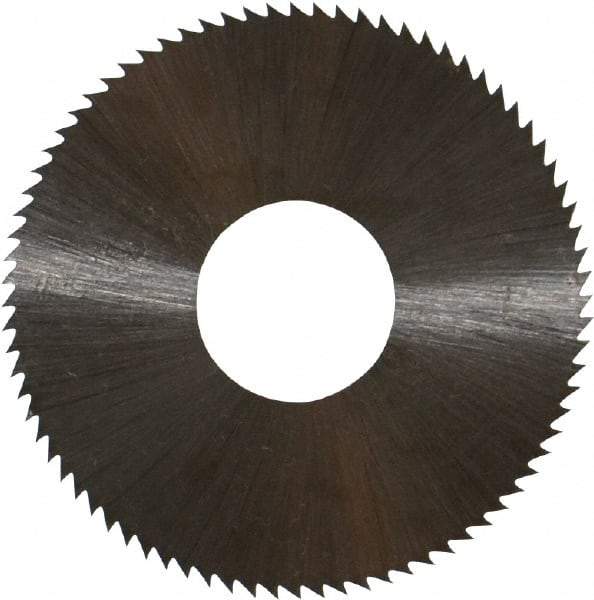 Controx - 1-1/2" Diam x 0.014" Blade Thickness x 1/2" Arbor Hole Diam, 80 Tooth Slitting and Slotting Saw - Arbor Connection, Right Hand, Uncoated, High Speed Steel, Concave Ground - Exact Industrial Supply