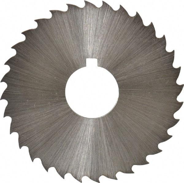 Controx - 1-3/4" Diam x 1/16" Blade Thickness x 1/2" Arbor Hole Diam, 32 Tooth Slitting and Slotting Saw - Arbor Connection, Right Hand, Uncoated, Cobalt, 15° Rake, Concave Ground, Contains Keyway - Exact Industrial Supply