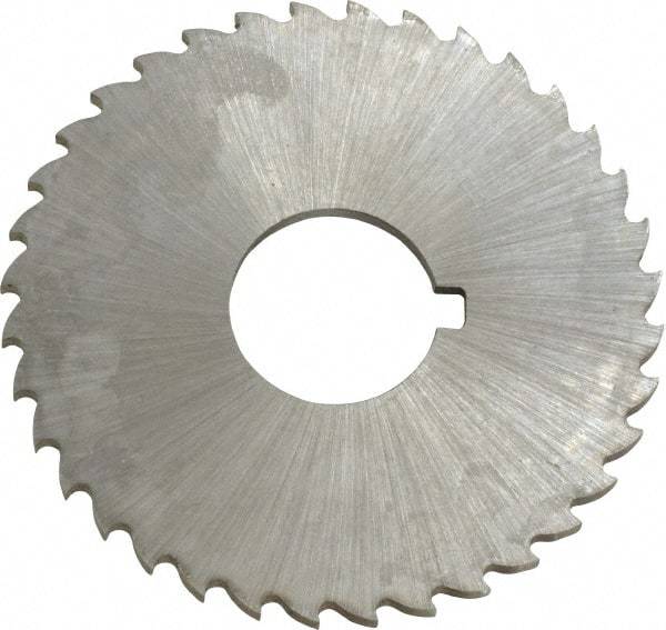 Controx - 2" Diam x 0.0781" Blade Thickness x 5/8" Arbor Hole Diam, 36 Tooth Slitting and Slotting Saw - Arbor Connection, Right Hand, Uncoated, Cobalt, 15° Rake, Concave Ground, Contains Keyway - Exact Industrial Supply