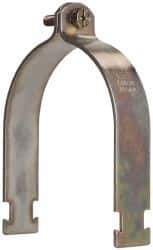 Cooper B-Line - 4" Pipe, 1/8 Gauge Framing Channel & Strut Mounted Clamp - Zinc Dichromate, Rigid Conduit - Exact Industrial Supply