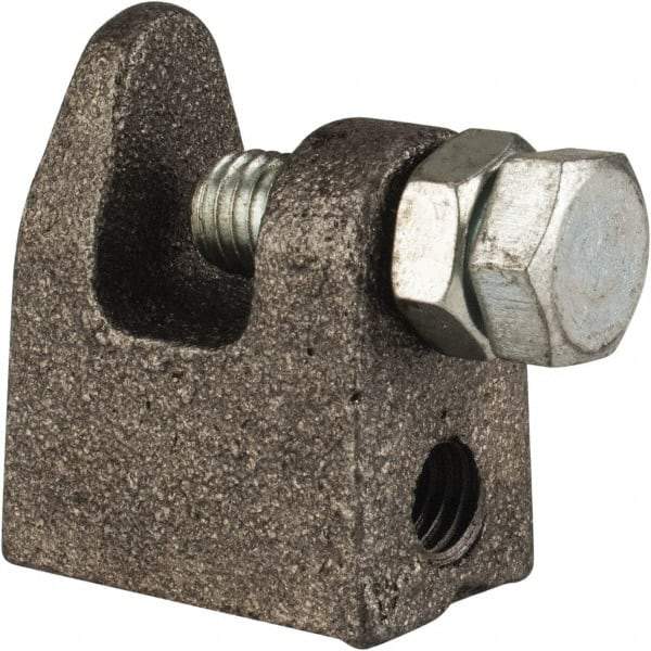 Cooper B-Line - 3/4" Max Flange Thickness, 1/2" Rod Top Beam Clamp - 700 Lb Capacity, Malleable Iron - Exact Industrial Supply