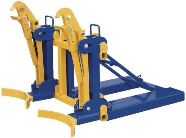 Vestil - 2,000 Lb Load Capacity, 30 & 55 Gal Forklift Drum Handler - 43" Wide x 32" High - Exact Industrial Supply