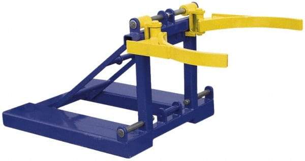 Vestil - 1,100 Lb Load Capacity, 30 & 55 Gal Forklift Drum Handler - 29" Wide x 22-1/2" High - Exact Industrial Supply