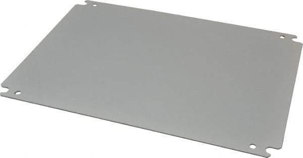 Cooper B-Line - 10" OAW x 14" OAH Powder Coat Finish Electrical Enclosure Nonperforated Panel - 16" x 12" Box, 14 Gauge Steel, Use with 161210-SD/161210-SDW/16126-FM/16126-SD/16128-SD/16128-SDW - Exact Industrial Supply