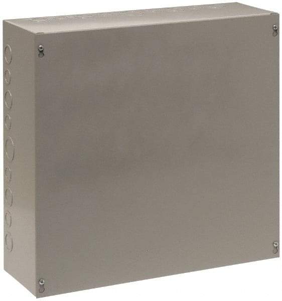 Cooper B-Line - Steel Junction Box Enclosure Screw Flat Cover - NEMA 1, 30" Wide x 30" High x 8" Deep - Exact Industrial Supply