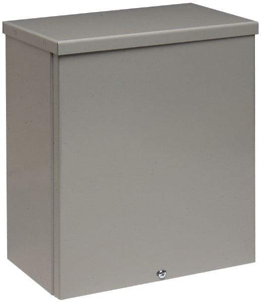Cooper B-Line - Steel Junction Box Enclosure Screw Flat Cover - NEMA 3R, 8" Wide x 10" High x 4" Deep, Rainproof - Exact Industrial Supply