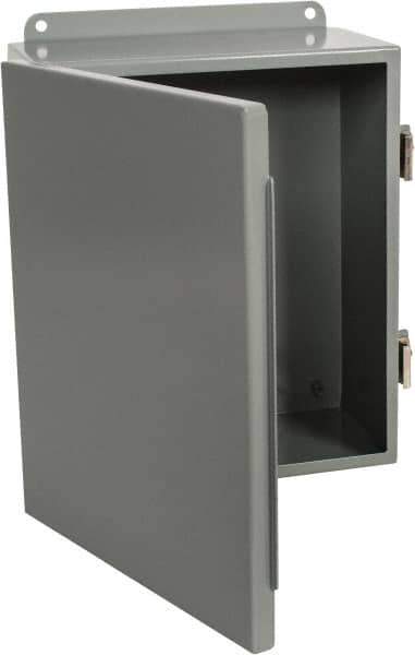 Cooper B-Line - Steel Standard Enclosure Hinge Flat Cover - NEMA 12, 13, 10" Wide x 12" High x 5" Deep, Dirt-tight & Dust-tight - Exact Industrial Supply