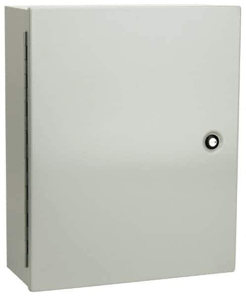 Cooper B-Line - Steel Standard Enclosure Hinge Flat Cover - NEMA 1, 16" Wide x 20" High x 6-5/8" Deep - Exact Industrial Supply