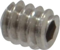 Value Collection - #4-40 UNC, 1/8" OAL, Flat Point Set Screw - Grade Austenitic A2 Stainless Steel, 0.05" Key - Exact Industrial Supply