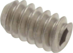 Value Collection - #4-40 UNC, 3/16" OAL, Flat Point Set Screw - Grade Austenitic A2 Stainless Steel, 0.05" Key - Exact Industrial Supply