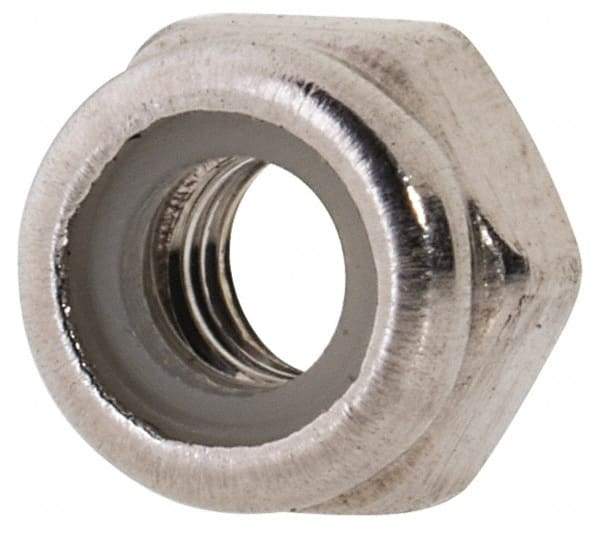 Value Collection - M3x0.50 Metric Coarse 316 & Austenitic Grade A4 Hex Lock Nut with Nylon Insert - 4mm High, Uncoated - Exact Industrial Supply