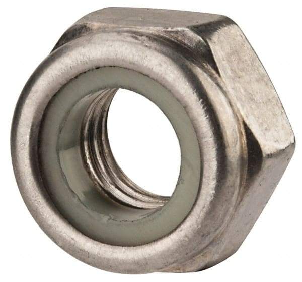 Value Collection - M10x1.50 Metric Coarse 316 & Austenitic Grade A4 Hex Lock Nut with Nylon Insert - 10mm High, Uncoated - Exact Industrial Supply