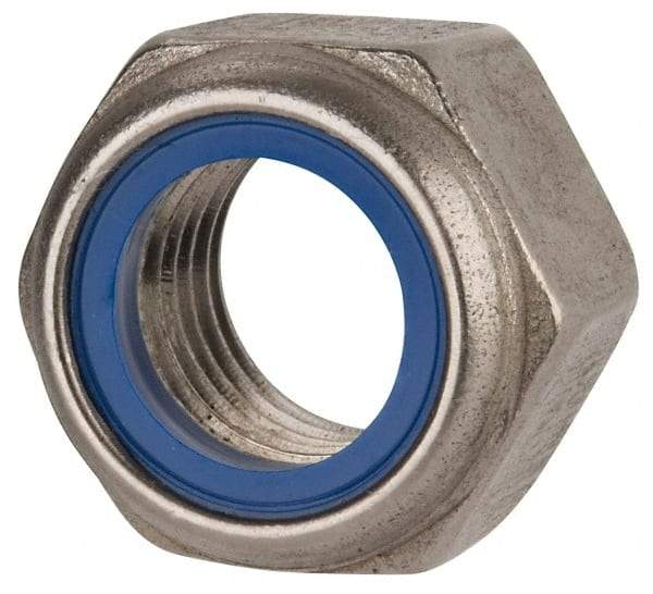 Value Collection - M22x2.50 Metric Coarse 316 & Austenitic Grade A4 Hex Lock Nut with Nylon Insert - 22mm High, Uncoated - Exact Industrial Supply