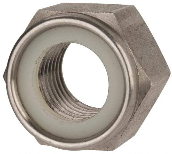 Value Collection - M27x3.00 Metric Coarse 316 & Austenitic Grade A4 Hex Lock Nut with Nylon Insert - 27mm High, Uncoated - Exact Industrial Supply
