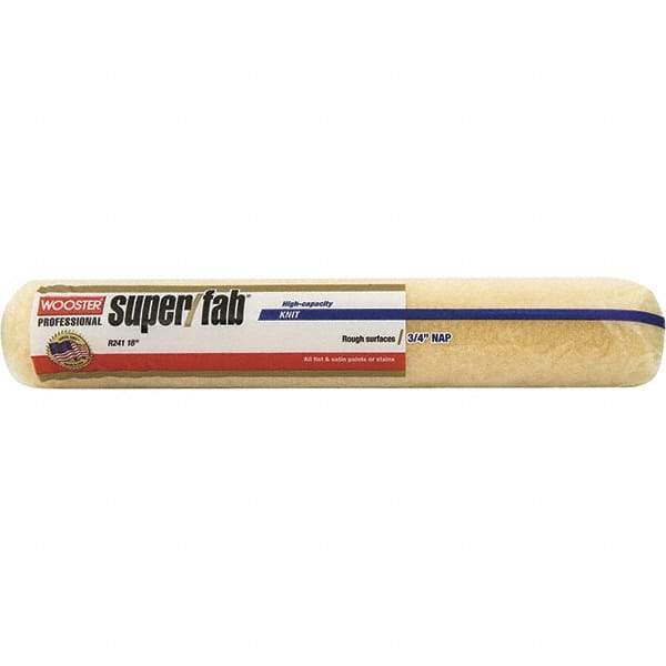 Wooster Brush - 3/4" Nap, 18" Wide Paint Roller - Semi-Rough to Rough Texture, Synthetic Knit - Exact Industrial Supply