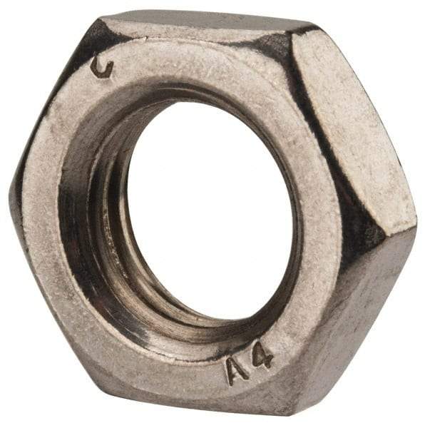 Value Collection - M16x2.00 Metric Coarse Stainless Steel Right Hand Hex Jam Nut - 24mm Across Flats, 8mm High, Uncoated - Exact Industrial Supply