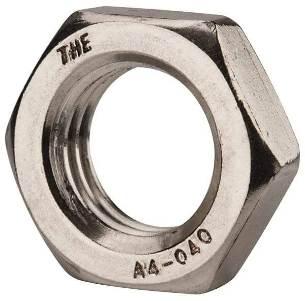 Value Collection - M20x2.50 Metric Coarse Stainless Steel Right Hand Hex Jam Nut - 30mm Across Flats, 10mm High, Uncoated - Exact Industrial Supply