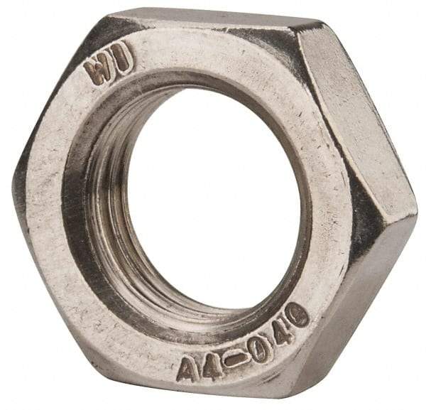 Value Collection - M22x2.50 Metric Coarse Stainless Steel Right Hand Hex Jam Nut - 32mm Across Flats, 11mm High, Uncoated - Exact Industrial Supply