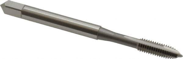 OSG - M4.5x0.75 Metric Coarse, 2 Flute, Bright Finish, High Speed Steel Spiral Point Tap - Plug Chamfer, Right Hand Thread, 2-3/8" OAL, 7/8" Thread Length, 0.194" Shank Diam, Series 142 - Exact Industrial Supply