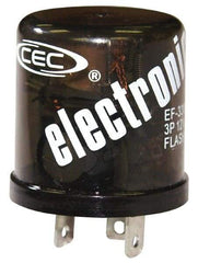 Value Collection - 3 Terminals, 1 to 12 Lamps, Electronic Flasher - 60 to 120 Flashes per Min, 25 Amps, 11 to 15 Volts - Exact Industrial Supply