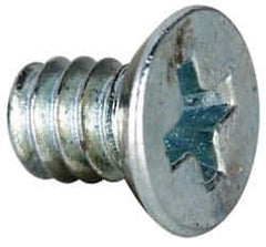 Value Collection - #4-40 UNC, 3/16" OAL Phillips Drive Machine Screw - Flat Undercut Head, Grade J82 Steel, Zinc-Plated Finish, Without Washer - Exact Industrial Supply