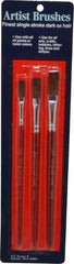 Wooster Brush - Ox Hair Artist's Paint Brush Set - 1/4, 3/8, 1/2" Wide, Plastic Handle - Exact Industrial Supply