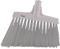 Vikan - 9-1/2" Wide, White Synthetic Bristles, Angled Broom - Exact Industrial Supply