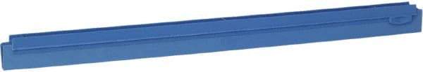 Vikan - 24" Rubber Blade Squeegee Refill - Double Edge, Blue, Plastic Holder - Exact Industrial Supply