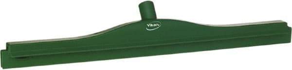 Vikan - 24" Rubber Blade Floor Squeegee - Double Edge, Green, Plastic Holder - Exact Industrial Supply