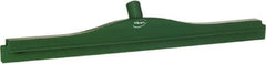 Vikan - 24" Rubber Blade Floor Squeegee - Double Edge, Green, Plastic Holder - Exact Industrial Supply