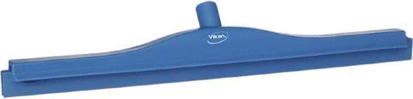 Vikan - 24" Rubber Blade Floor Squeegee - Double Edge, Blue, Plastic Holder - Exact Industrial Supply