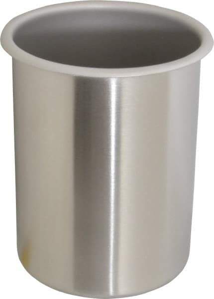 VOLLRATH - Round, Chrome Stainless Steel Food Storage Container - 6.8" High x 4.9" Wide - Exact Industrial Supply