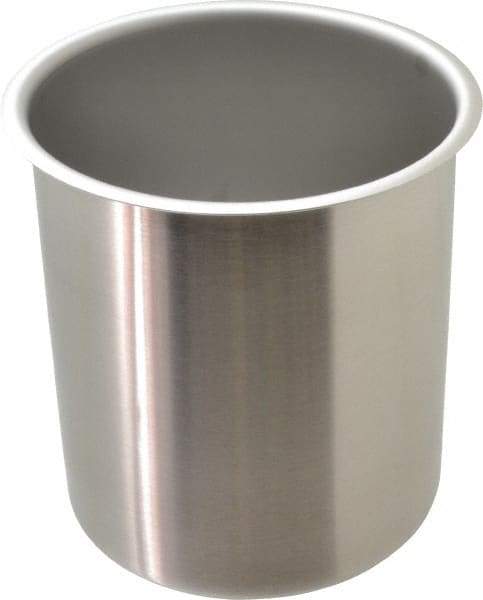 VOLLRATH - Round, Chrome Stainless Steel Food Storage Container - 7.3" High x 6.1" Wide - Exact Industrial Supply