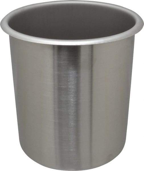 VOLLRATH - Round, Chrome Stainless Steel Food Storage Container - 7.6" High x 6-1/2" Wide - Exact Industrial Supply