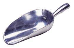 VOLLRATH - 24 oz Silver Cast Aluminum Round Bottom Scoop - 4" Wide Bowl, 3.4" Handle Length, 10.8" OAL - Exact Industrial Supply