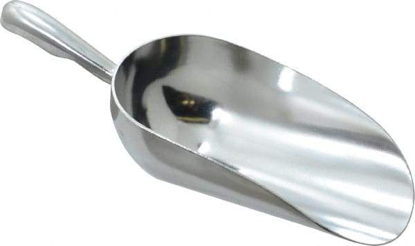 VOLLRATH - 12 oz Silver Cast Aluminum Round Bottom Scoop - 3.3" Wide Bowl, 3" Handle Length, 8.8" OAL - Exact Industrial Supply