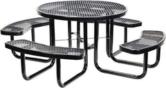 Vestil - 81-1/4" Long x 81-1/4" Wide x 29" High Stationary Activity/Utility Table without Back Rests - Black, Steel - Exact Industrial Supply