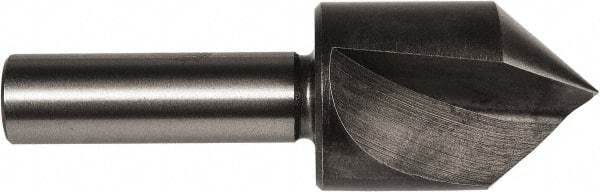 Union Butterfield - 1-1/4" Head Diam, 1/2" Shank Diam, 1 Flute 60° High Speed Steel Countersink - Bright Finish, 3-1/2" OAL, Single End, Straight Shank, Right Hand Cut - Exact Industrial Supply