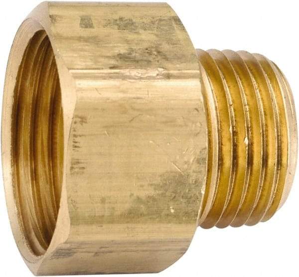 ANDERSON METALS - 3/4 FGHT & 1/2 MPT Garden Hose Female x MIP - Lead Free Brass, Female Hose to Male Pipe Connector - Exact Industrial Supply