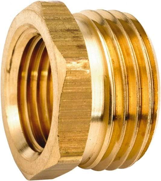ANDERSON METALS - 3/4 MGHT & 1/4 FPT Garden Hose Male x FIP - Lead Free Brass, Male Hose to Female Pipe Connector - Exact Industrial Supply