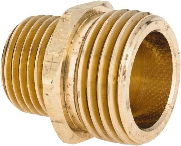 ANDERSON METALS - 3/4 MGHT & 1/2 MPT Garden Hose Male x MIP - Lead Free Brass, Male Hose to Male Pipe Connector - Exact Industrial Supply